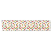 Festive kerstbulbpattern, Retro Ornaments Korte Tafelloper (Horizontaal)