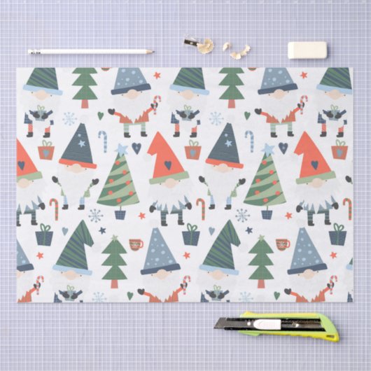 Festive kerstcadeaus Trees Candy Canes Tissuepapier (Craft)