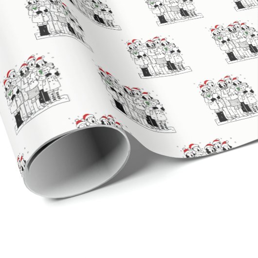 Festive kerstCarolers met Snow Xmas Cadeaupapier (Rol Hoek)