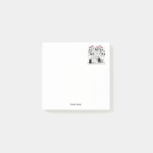 Festive kerstCarolers met Snow Xmas Post-it® Notes (Voorkant)