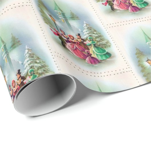 Festive kerstCarolers  partijomslag Cadeaupapier (Rol Hoek)