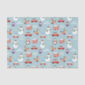 Festive kerstCartoon Fox Snowman Car Penguin Tissuepapier (Voorkant)