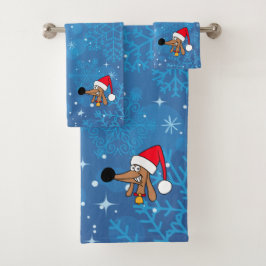 Festive kerstdachshund Dog Bad Handdoek