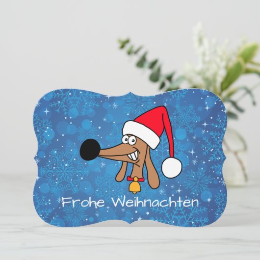 Festive kerstdachshund Dog Feestdagenkaart (Staand voorkant)