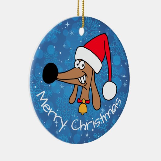 Festive kerstdachshund Dog Keramisch Ornament (Rechts)