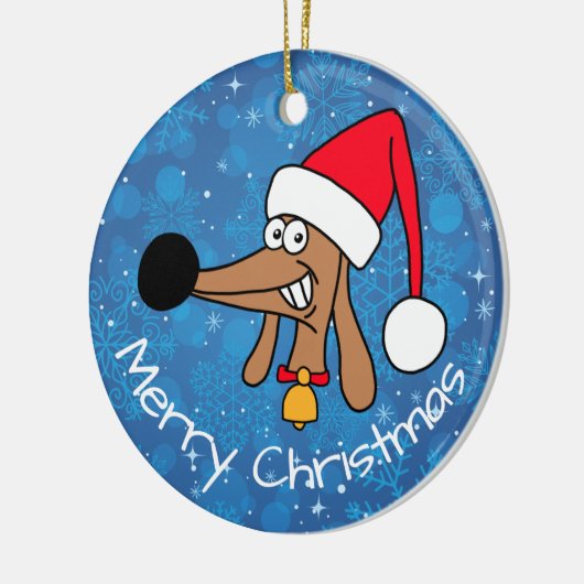 Festive kerstdachshund Dog Keramisch Ornament (Links)