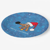 Festive kerstdachshund Dog Papieren Bordje (Gekanteld)