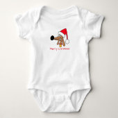 Festive kerstdachshund Dog Romper (Voorkant)