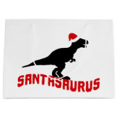 Festive kerstdinosaur woordkunst groot cadeauzakje (Voorkant)