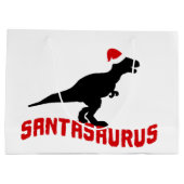 Festive kerstdinosaur woordkunst groot cadeauzakje (Achterkant)