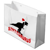 Festive kerstdinosaur woordkunst groot cadeauzakje (Voorkant Gekanteld)