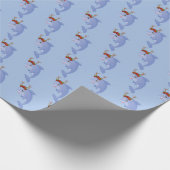 Festive kerstdolphins betuttelde feest cadeaupapier (Hoek)