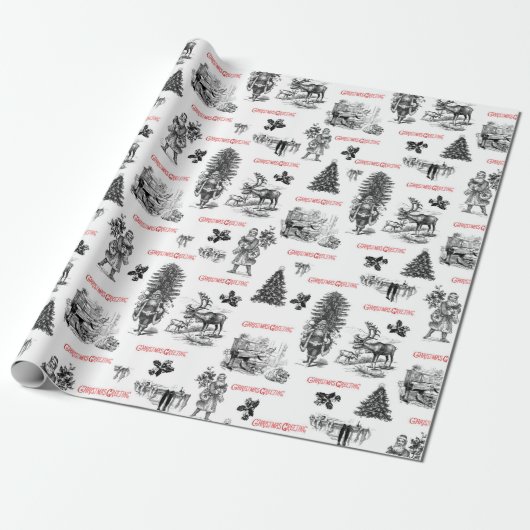 Festive kerstfeest met kerstmis cadeaupapier (Uitgerold)