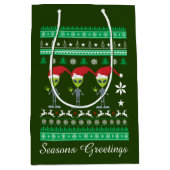 Festive kerstfeestaliens medium cadeauzakje (Voorkant)