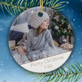 Festive kerstfeestay Keepomwille Familie Foto  Keramisch Ornament