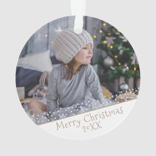 Festive kerstfeestay Keepomwille Foto Ornament (achterkant)