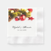 Festive kerstfeestdag bruiloft Cocktail Napkins Servet (Voorkant)
