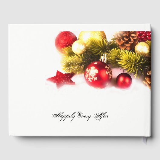 Festive kerstfeestdag bruiloft gastboek gastenboek (Achterkant)