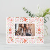 Festive kerstfeestdag fotokaart feestdagenkaart (Staand voorkant)