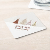 Festive kerstfeestdag Joyeux Noel Party Chic Kartonnen Onderzetters (Schuin)