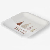 Festive kerstfeestdag Joyeux Noel Party Chic Papieren Bordje (Gebogen)