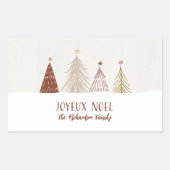Festive kerstfeestdag Joyeux Noel Party Chic Rechthoekige Sticker (Voorkant)