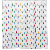 Festive Kerstfeestdag — Koordlichten Douchegordijn (Voorkant)