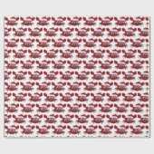 Festive kerstfeestdag krab betonpartij cadeaupapier (Vlak)