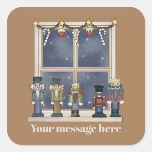 Festive Kerstfeestdag nutcracker sticker (Voorkant)