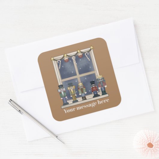 Festive Kerstfeestdag nutcracker sticker (Envelop)