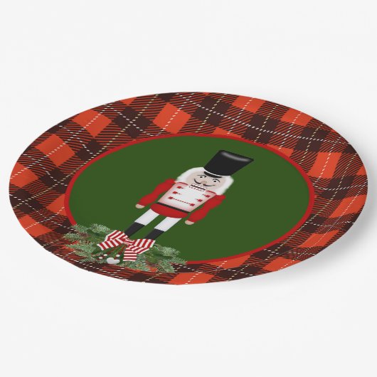 Festive Kerstfeestdag, nutkraak Papieren Bordje (Gekanteld)