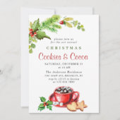 Festive Kerstfeestdagen Koekjes en cacaopartij Kaart (Voorkant)