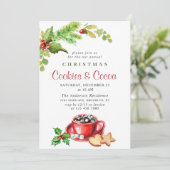 Festive Kerstfeestdagen Koekjes en cacaopartij Kaart (Staand voorkant)