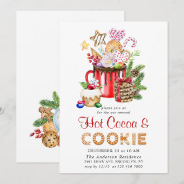 Festive Kerstfeestdagen Koekjes en cacaopartij Kaart