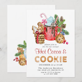 Festive Kerstfeestdagen Koekjes en cacaopartij Kaart