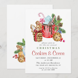 Festive Kerstfeestdagen Koekjes en cacaopartij Kaart