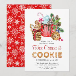 Festive Kerstfeestdagen Koekjes en cacaopartij Kaart