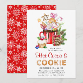 Festive Kerstfeestdagen Koekjes en cacaopartij Kaart