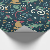 Festive kerstfeestelijke rotsachtige feestdag cadeaupapier (Hoek)