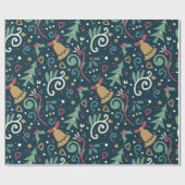 Festive kerstfeestelijke rotsachtige feestdag cadeaupapier (Vlak)