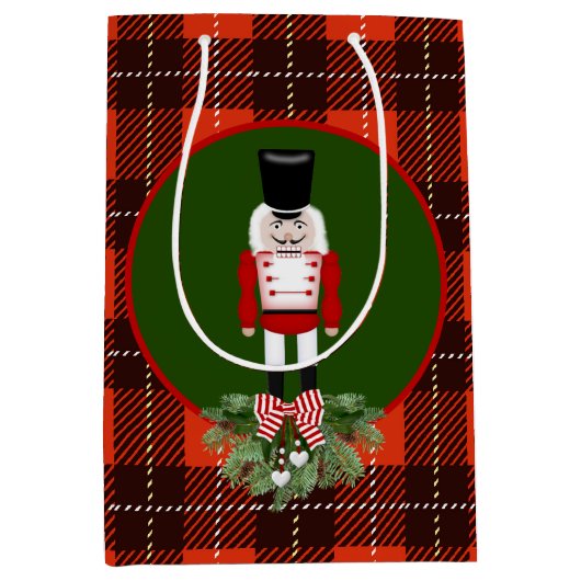 Festive kerstfeesttas, nootkraker medium cadeauzakje (Voorkant)