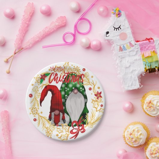 Festive kerstfeestvoordes papieren bordje (Feest)
