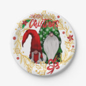 Festive kerstfeestvoordes papieren bordje (Voorkant)
