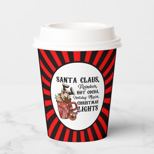 Festive kerstfilms feestdag papieren bekers (Achterkant)