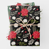 Festive kerstflespatroon gecoördineerd inpakpapier vel (In situ)