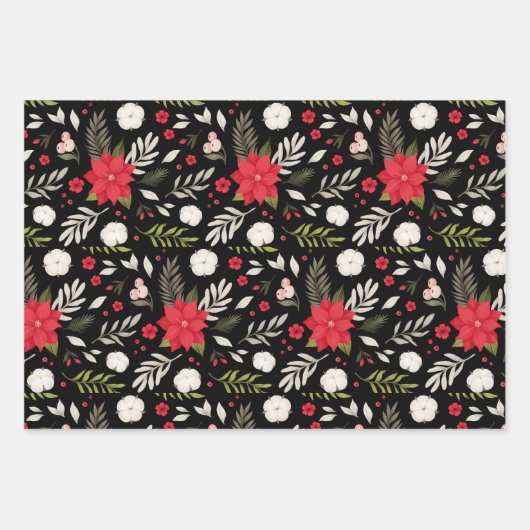 Festive kerstflespatroon gecoördineerd inpakpapier vel (Voorkant)