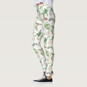 Festive kerstFloral en botanisch Leggings (Links)