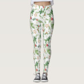 Festive kerstFloral en botanisch Leggings (Voorkant)