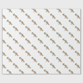 Festive kerstGiraffe, rode groene garland Cadeaupapier (Vlak)