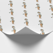 Festive kerstGiraffe, rode groene garland Cadeaupapier (Hoek)